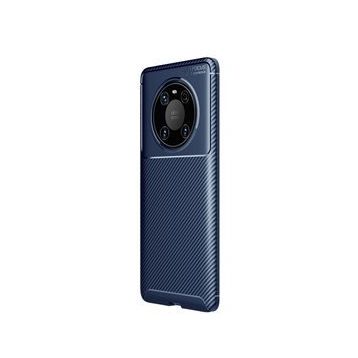 Teleplus Huawei Mate 40 Pro Karbon Dokulu Negro Lacivert Silikon Cep Telefonu Kılıf