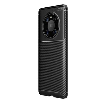 Teleplus Huawei Mate 40 Pro Karbon Dokulu Negro Lacivert Silikon Cep Telefonu Kılıf