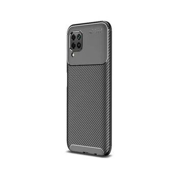 Teleplus Huawei P40 Lite Negro Karbon Desenli Nano Ekran Koruyucu Siyah Silikon Cep Telefonu Kılıf