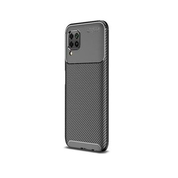 Teleplus Huawei P40 Lite Negro Karbon Desenli Nano Ekran Koruyucu Siyah Silikon Cep Telefonu Kılıf