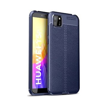Teleplus Huawei Y5P Deri Dokulu Silikon Siyah Kılıf