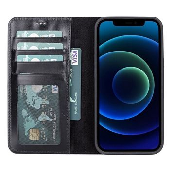 Teleplus iPhone 11 Hakiki Deri 2-1 Kartlıklı Cüzdan Siyah Kılıf