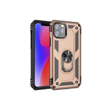 Teleplus iPhone 12 Pro Max Kılıf Vega Yüzüklü Standlı Kapak Kırmızı Nano Ekran Koruyucu