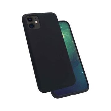 Teleplus iPhone 12 Silinebilir Kir Tutmaz Silikon Siyah + Nano Ekran Koruyucu Kılıf
