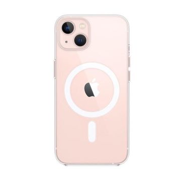 Teleplus iPhone 13 Manyetik Kristal Wiriless Destekli Sert Kapak Silikon Wiriless Şarj Aleti Şeffaf Cep Telefonu Kılıfı