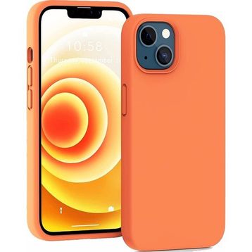Teleplus iPhone 13 Mini Liquid Lansman Mara Silikon Turuncu Kılıf