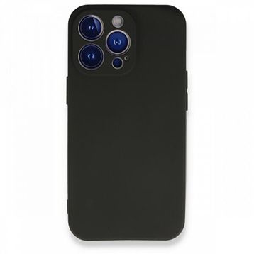 Teleplus iPhone 13 Pro Kamera Korumalı Mat Silikon Siyah Kılıf