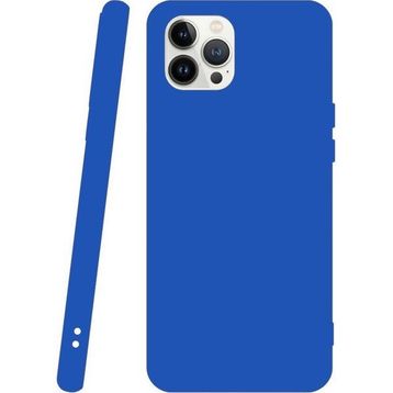 Teleplus iPhone 13 Pro Max Biye Mat Silikon Mavi Kılıf