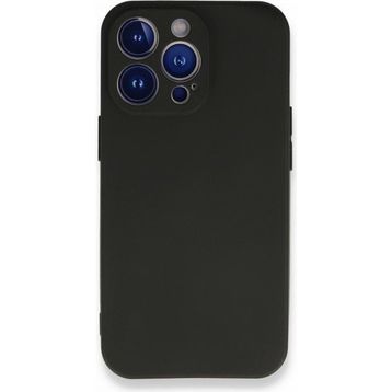 Teleplus iPhone 13 Pro Max Kamera Korumalı Mat Silikon Siyah Kılıf
