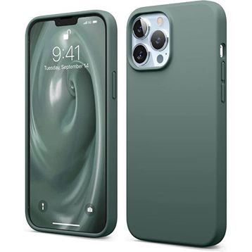 Teleplus iPhone 13 Pro Max Silk Liquid Lansman Silikon Yeşil Kılıf