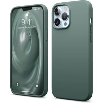 Teleplus iPhone 13 Pro Max Silk Liquid Lansman Silikon Yeşil Kılıf