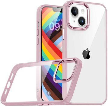 Teleplus iPhone 14 Plus Renkli Bumper Hybrid Flora Silikon Siyah Nano Ekran Koruyucu Kılıf