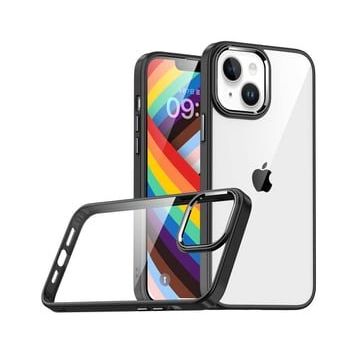 Teleplus iPhone 14 Plus Renkli Bumper Hybrid Flora Silikon Siyah Nano Ekran Koruyucu Kılıf