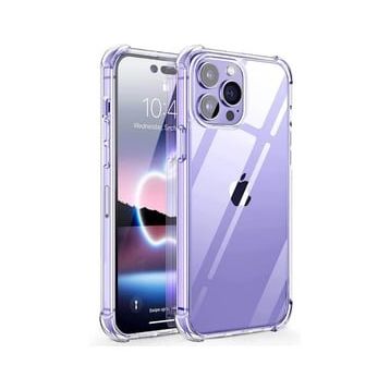 Teleplus iPhone 14 Pro Max Darbe Korumalı Tpu Silikon Şeffaf Kılıf
