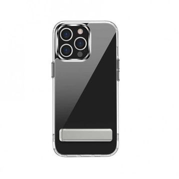 Teleplus iPhone 14 Pro Max Hibrid Lstand Kapak Silikon Şeffaf Kılıf