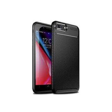 Teleplus iPhone 7 Plus Ultra Soft Negro Karbon Silikon Kılıf Siyah Nano Ekran Koruyucu