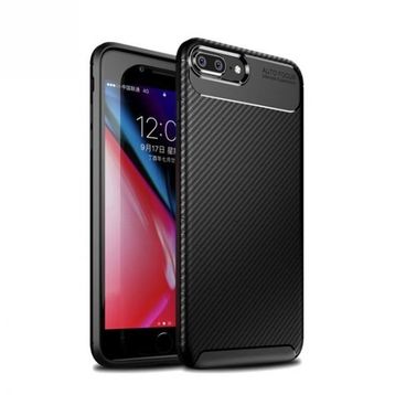 Teleplus iPhone 7 Plus Ultra Soft Negro Karbon Silikon Kılıf Siyah Nano Ekran Koruyucu