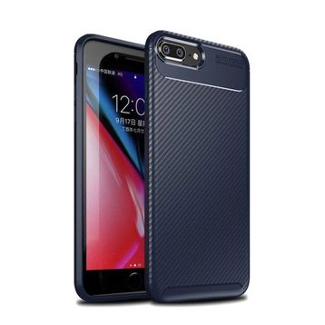 Teleplus iPhone 7 Plus Ultra Soft Negro Karbon Silikon Kılıf Siyah Nano Ekran Koruyucu