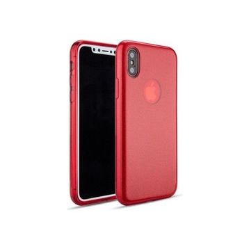 Teleplus iPhone XR Lüks Kırmızı Silikonlu Kılıf