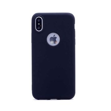 Teleplus iPhone XS Max Plus Lüks Mat Silikon Lacivert Kılıf