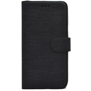 Teleplus Oppo A9 2020 Kumaş Spor Standlı Cüzdan Siyah Nano Ekran Koruyucu Cep Telefonu Kılıfı
