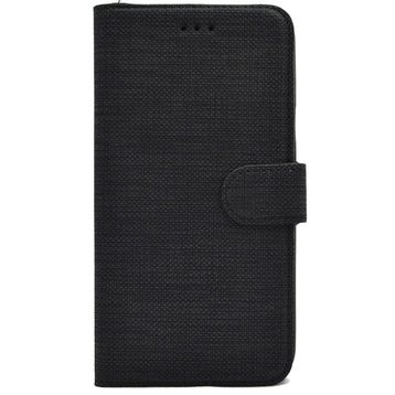 Teleplus Oppo A9 2020 Kumaş Spor Standlı Cüzdan Siyah Nano Ekran Koruyucu Cep Telefonu Kılıfı