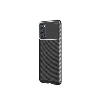 Teleplus Oppo Reno4 Negro Karbon Silikon Siyah Tam Kapatan Ekran Koruyucu Kılıf