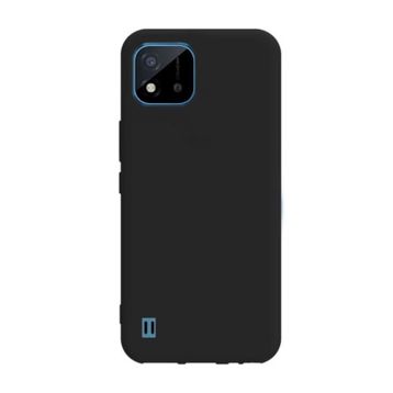 Teleplus Realme C11 2021 Mat Lüks Silikon Siyah Kılıf + Nano Ekran Koruyucu