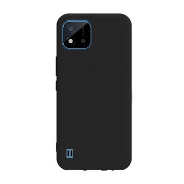 Teleplus Realme C11 2021 Mat Lüks Silikon Siyah Kılıf + Nano Ekran Koruyucu