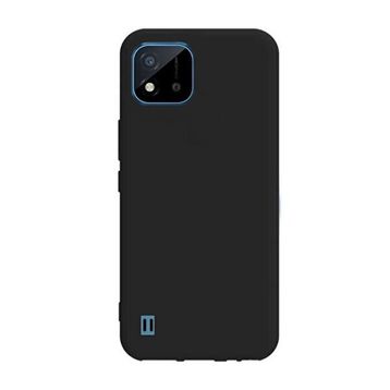 Teleplus Realme C11 2021 Mat Lüks Silikon Siyah Kılıf + Nano Ekran Koruyucu
