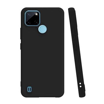 Teleplus Realme C21Y Kılıf Biye Mat Silikon Siyah Nano Ekran Koruyucu