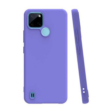 Teleplus Realme C21Y Kılıf Biye Mat Silikon Siyah Nano Ekran Koruyucu