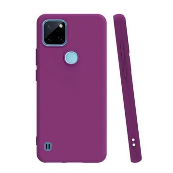 Teleplus Realme C21Y Kılıf Biye Mat Silikon Siyah Nano Ekran Koruyucu