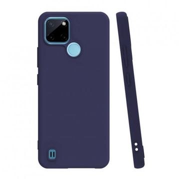 Teleplus Realme C21Y Kılıf Biye Mat Silikon Siyah Nano Ekran Koruyucu