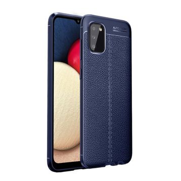 Teleplus Samsung Galaxy A02S Deri Dokulu Siyah Nano Ekran Koruyucu Silikon Cep Telefonu Kılıf