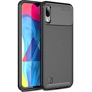 Teleplus Samsung Galaxy A10 Negro Karbon Nano Ekran Koruyucu Siyah Silikon Kılıf