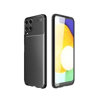 Teleplus Samsung Galaxy A22 4G Karbon Dokulu Silikon Kahverengi Cep Telefonu Kılıfı