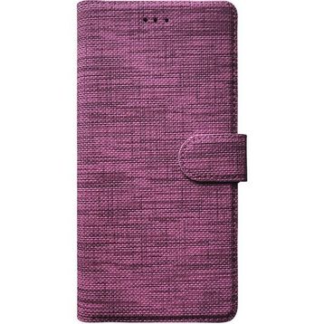 Teleplus Samsung Galaxy A72 Kumaş Spor Standlı Kartlıklı Cüzdan Mor Cep Telefonu Kılıfı