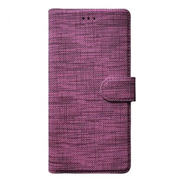 Teleplus Samsung Galaxy A72 Kumaş Spor Standlı Kartlıklı Cüzdan Mor Cep Telefonu Kılıfı