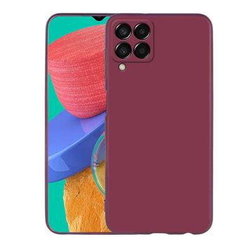 Teleplus Samsung Galaxy M33 Kılıf Kamera Korumalı Premier Silikon Kırmızı + Nano Ekran Koruyucu