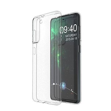 Teleplus Samsung Galaxy S21 5G Kılıf Lüks Korumalı Silikon Şeffaf Kılıf + Tam Kapatan Ekran Koruyucu + Kamera Koruyucu