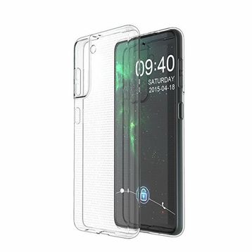 Teleplus Samsung Galaxy S21 Plus 5G Kılıf Lüks Korumalı Silikon Şeffaf + Tam Kapatan Ekran Koruyucu + Kamera Koruyucu Kılıf