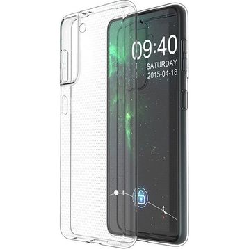 Teleplus Samsung Galaxy S21 Plus 5g Lüks Kamera Korumalı Nano Ekran Koruyucu Şeffaf Silikon Cep Telefonu Kılıf