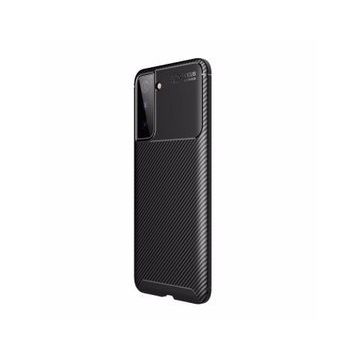 Teleplus Samsung Galaxy S22 Plus 5G Kılıf Negro Karbon Dokulu Silikon Lacivert Tam Kapatan Ekran Koruyucu