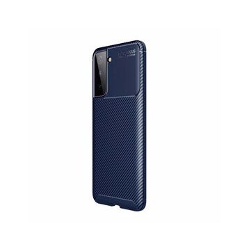 Teleplus Samsung Galaxy S22 Plus 5G Kılıf Negro Karbon Dokulu Silikon Lacivert Tam Kapatan Ekran Koruyucu