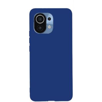 Teleplus Xiaomi Mi 11 Lite Lüks Mat Biye Tpu Silikon Mavi Nano Ekran Koruyucu Kamera Nano Koruyucu Cep Telefonu Kılıfı