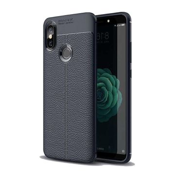 Teleplus Xiaomi Mi 8 Se Deri Dokulu Silikon Kılıf Gri Nano Ekran Koruyucu