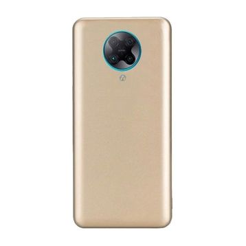 Teleplus Xiaomi Poco F2 Pro Lüks Mat Silikon ve Nano Ekran Koruyucu Altın Rengi Kılıf