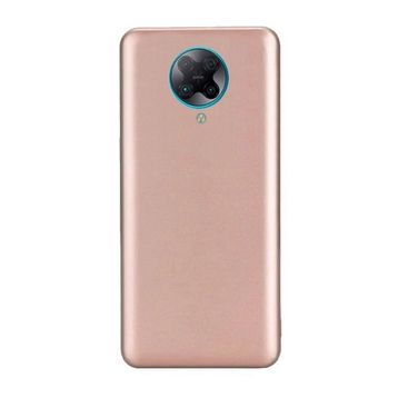 Teleplus Xiaomi Poco F2 Pro Lüks Mat Silikon ve Nano Ekran Koruyucu Altın Rengi Kılıf