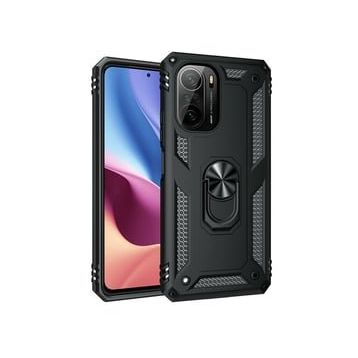 Teleplus Xiaomi Poco F3 Vega Yüzüklü Tank Gold Nano Ekran Koruyucu Silikon Cep Telefonu Kılıf